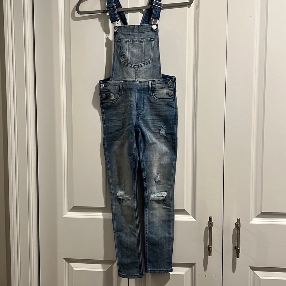H&M denim skinny denim overalls Size 8-9Y